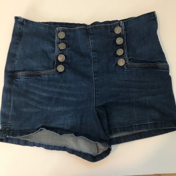 Eighty Two High-Waist Denim Mom Shorts Sz 13 - Picture 1 of 8